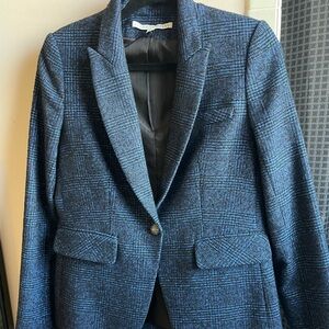 Veronica Beard Blue Dickey Plaid Blazer